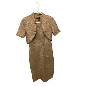 Jessica Howard Gold Mini Dress with Jacket